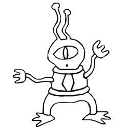 Disegno Alieno con un occhio che balla da colorare