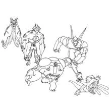 Disegno Extraterrestre trasformazioni di Ben 10 insieme da colorare