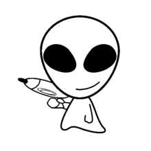 Disegno Extraterrestre con pistola laser da colorare