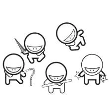 Disegno Personaggi ninja con armi da colorare Disegno Personaggi ninja con armi da colorare