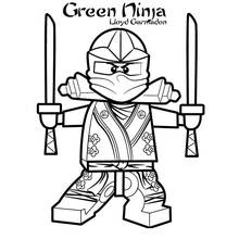 Disegno Lloyd Garmadon il ninja verde con spade incrociate da colorare Disegno Lloyd Garmadon il ninja verde con spade incrociate da colorare