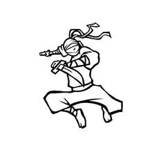 Disegno Ninja che salta con una spada da colorare Disegno Ninja che salta con una spada da colorare
