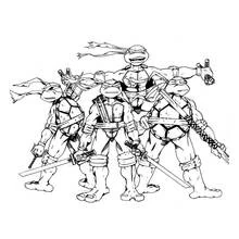 Disegno Ninja Turtles pronte per la battaglia da colorare Disegno Ninja Turtles pronte per la battaglia da colorare
