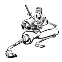 Disegno Ninja in posizione di combattimento da colorare Disegno Ninja in posizione di combattimento da colorare