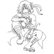 Disegno Ninja seduto in posa rilassata da colorare Disegno Ninja seduto in posa rilassata da colorare