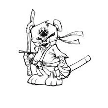 Disegno Orso ninja con una spada in mano da colorare Disegno Orso ninja con una spada in mano da colorare