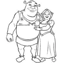 Disegno Shrek e la principessa Fiona insieme da colorare Disegno Shrek e la principessa Fiona insieme da colorare