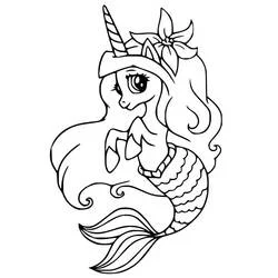 Unicorno Sirena - Disegni da colorare gratuiti Unicorno Sirena - Disegni da colorare gratuiti