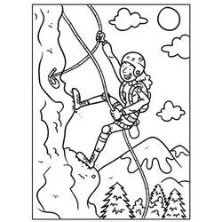 Disegno Scalatore su una parete rocciosa da colorare