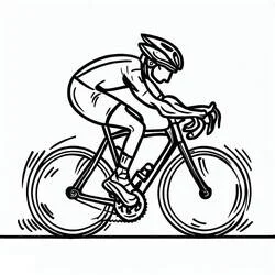 Disegno Ciclista in corsa su una bicicletta da strada da colorare