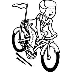 Disegno Ciclista bambino in sella alla bicicletta da colorare