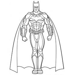 Disegno Batman con placche di armatura su ginocchia da colorare