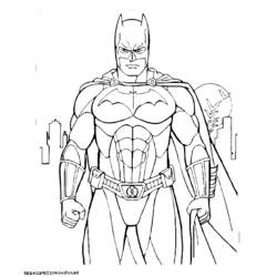 Disegno Batman in piedi sopra la città da colorare