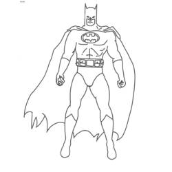 Disegno Batman in piedi in posa eroica da colorare