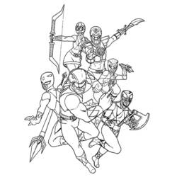 Disegno Power Rangers squadra pronta a combattere da colorare Disegno Power Rangers squadra pronta a combattere da colorare