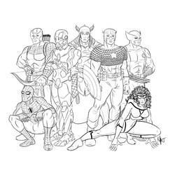 Disegno Vendicatori riuniti in gruppo da colorare
