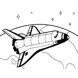 Disegno Astronave in volo sopra la Terra da colorare Disegno Astronave in volo sopra la Terra da colorare