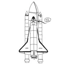 Disegno Astronave vista frontale con propulsori da colorare Disegno Astronave vista frontale con propulsori da colorare