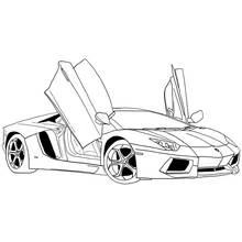 Disegno Auto sportiva con le porte alzate da colorare