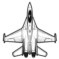 Disegno Caccia militare visto dall'alto da colorare