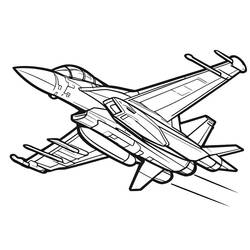Disegno Caccia militare visto dal basso da colorare