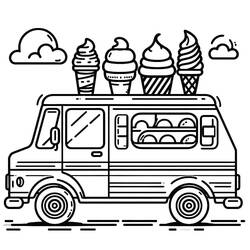 Furgone dei Gelati - Disegni da colorare gratuiti Furgone dei Gelati - Disegni da colorare gratuiti