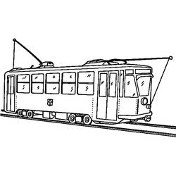 Disegno Tram che scorre sui binari da colorare