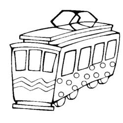 Disegno Tram con finestre arrotondate da colorare