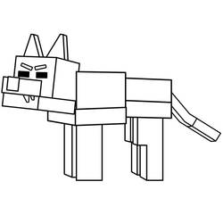 Disegno Lupo formato da blocchi pixelati da colorare Disegno Lupo formato da blocchi pixelati da colorare