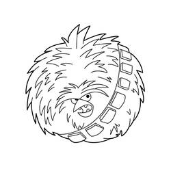 Disegno Angry Birds Chewbacca con pelliccia e cintura da colorare
