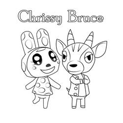 Disegno Bruce e Chrissy di Animal Crossing da colorare