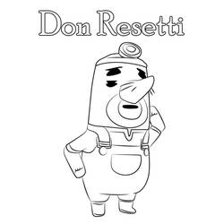 Disegno Don Resetti in piedi con le mani sui fianchi da colorare