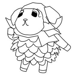 Disegno Willow la pecora con lana soffice da colorare