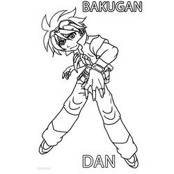 Disegno Dan Kuso in una posa dinamica di Bakugan da colorare