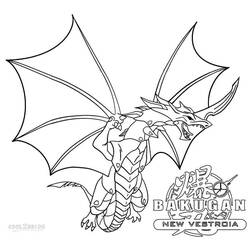 Disegno Bakugan Drago con le ali spiegate da colorare