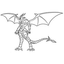 Disegno Bakugan Helix Dragonoid in piedi da colorare