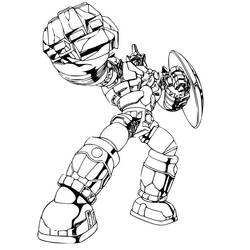 Disegno Bakugan guerriero in posizione di combattimento da colorare