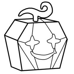Disegno Frutto Diamante di Blox Fruits con faccia sorridente da colorare