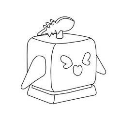 Disegno Blox Fruits frutto razzo a forma di cubo da colorare