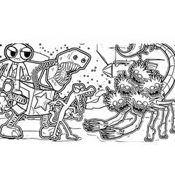 Disegno Boxy Boo con creature strane da colorare