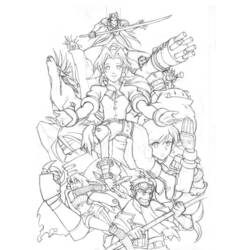 Disegno Final Fantasy 7 gruppo di eroi da colorare