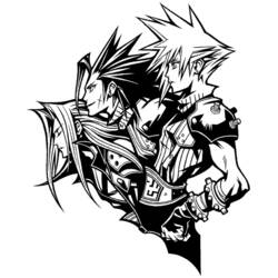 Disegno Cloud, Zack e Sephiroth di profilo da colorare