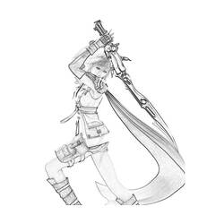 Disegno Lightning con la spada alzata sopra la testa da colorare