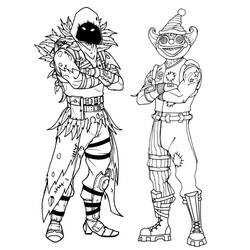 Disegno Nevermore Soldier e Peekaboo Outfit di Fortnite da colorare
