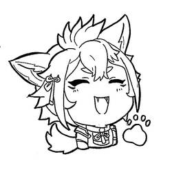 Disegno Gorou volto chibi sorridente da colorare