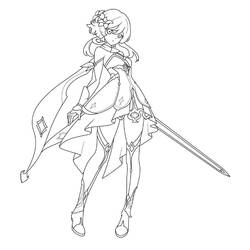 Disegno Lumine in piedi con la sua spada da colorare