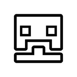 Disegno Geometry Dash volto quadrato pixelato da colorare