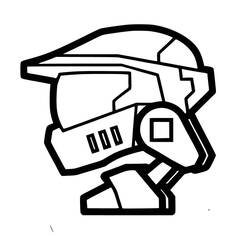 Disegno Casco futuristico visto di profilo da colorare