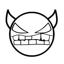 Disegno Geometry Dash volto demoniaco con denti aguzzi da colorare