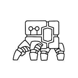 Disegno Geometry Dash robot meccanico su più zampe da colorare